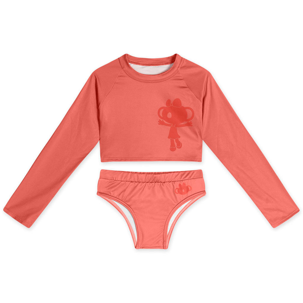 Conjunto de Praia Manga Longa Com Proteção Solar Infantil Feminino Lilica em Oferta na Shopee