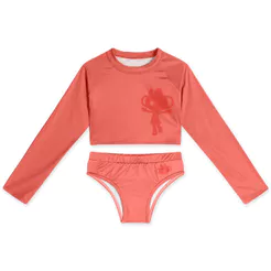 Conjunto de Praia Manga Longa Com Proteção Solar Infantil Feminino Lilica