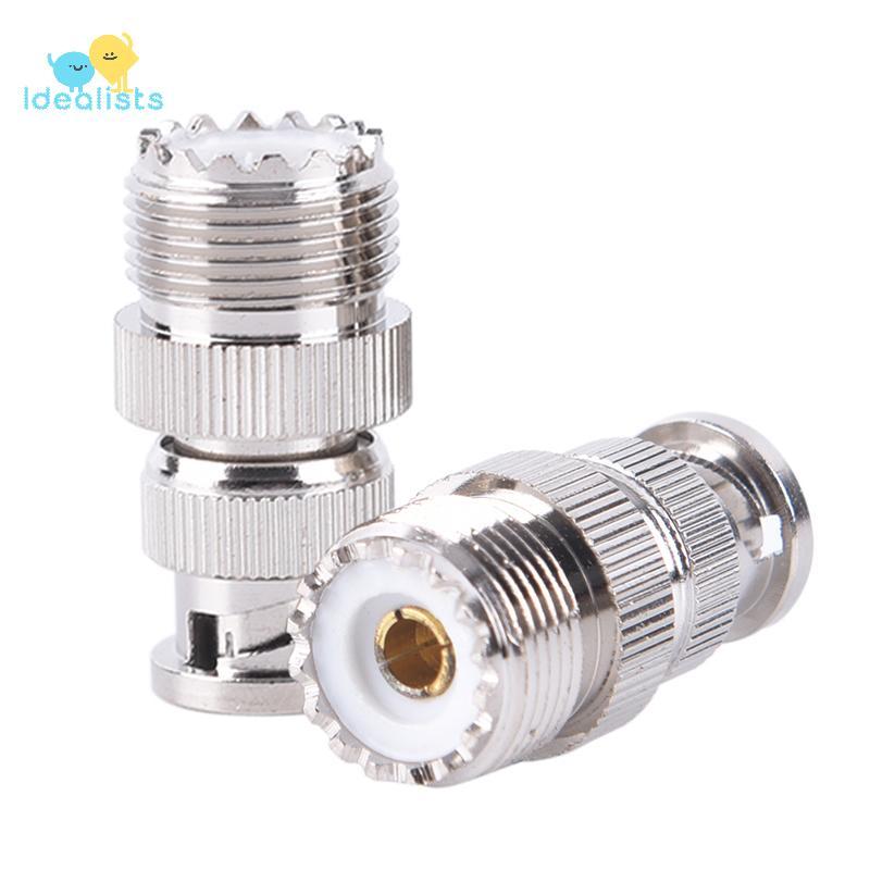 Idealistas BNC Plugue Macho Para SO239 UHF PL-259 Jack RF Fêmea Conector De Cabo Adaptador Coaxial