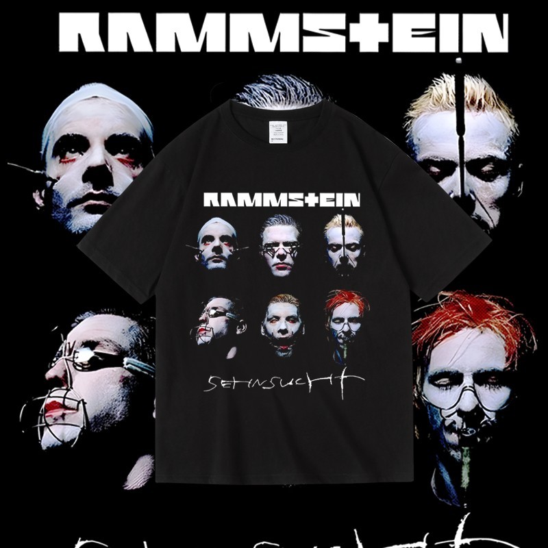 Music Soul Camiseta Unissex Rammstein Industrial Metal Alemão Estampada Algodão Confortável Estilosa Divertida Concertos