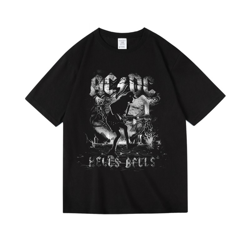 Music Soul Camiseta Unissex AC DC Banda Metal Rock Americano Estampada Algodão Confortável Estilosa Divertida Verão