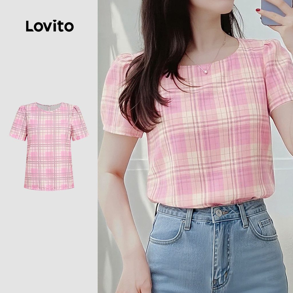 Lovito Blusa Casual Primavera/verão Blusa para Mulheres L164LD288