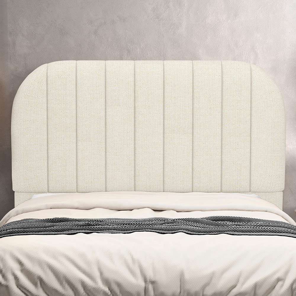 Cabeceira Cama Box Casal Estofada Orgânica 140cm Alice W01 Linho Champagne - Lyam Decor