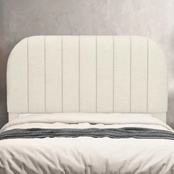 Cabeceira Cama Box Casal Estofada Orgânica 140cm Alice W01 Linho Champagne - Lyam Decor