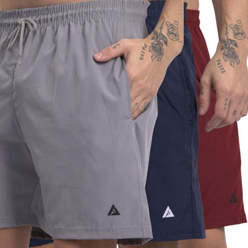Kit 3 Bermudas Masculinas Dry Fit Secagem Rápida Academia Corrida Praia Treino Conforto