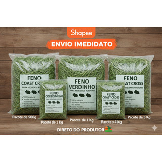 Feno Natural e Seco - Envio Imediato | 500g, 1kg, 2kg, 3kg, 4kg ou 5kg em Oferta na Shopee