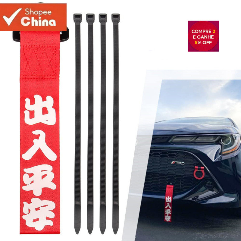 Fita de Gancho de Reboque para Modificação de Carro JDM Chinês Adequada para Decoração do Para-choque Frontal 8C3K