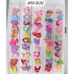KIT 40 unidades de xuxinhas com Detalhes de Silicone Laço/Coroa/Unicornio/muitos Modelo Aleatorio