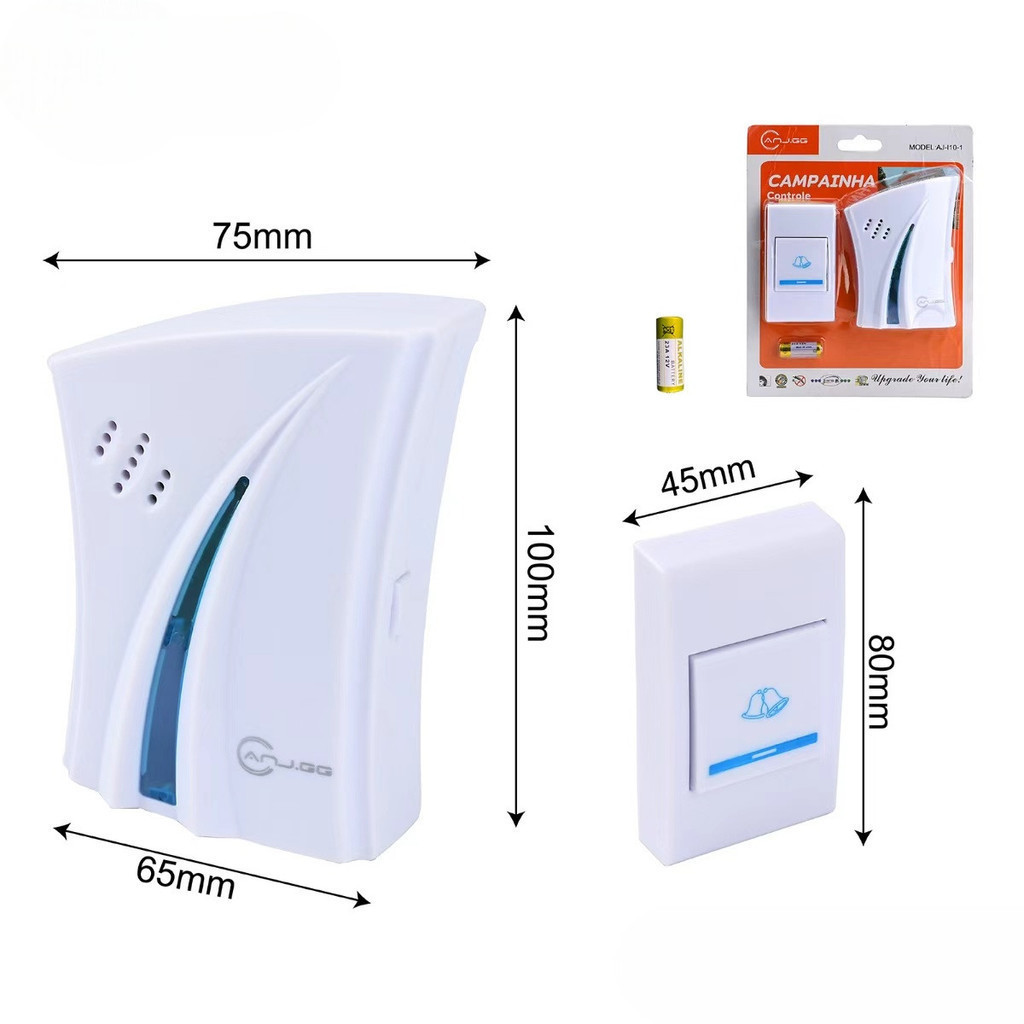 Campainha Sem Fio Plug-in com 36 Toques – Transmissor + Receptor, Fácil Instalação marisa