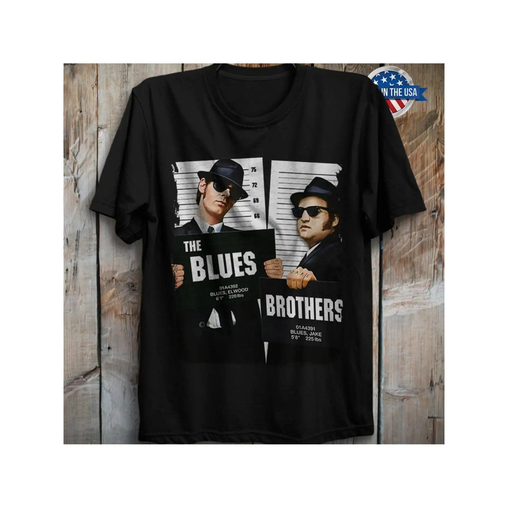 Camiseta The Blues Brothers Jack Elwood Filme Comédia Musical Americana Estampada Divertida Confortável Nostálgica Fã