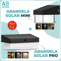 Arandela Solar Mini e Pro Placa Solar Embutida 3 Tons de Luz A Prova D'agua