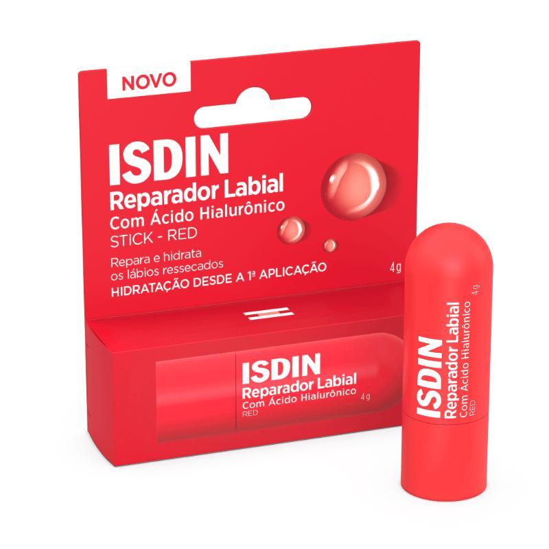 Reparador Labial Isdin Stick com Ácido Hialurônico Red 4g em Oferta na Shopee