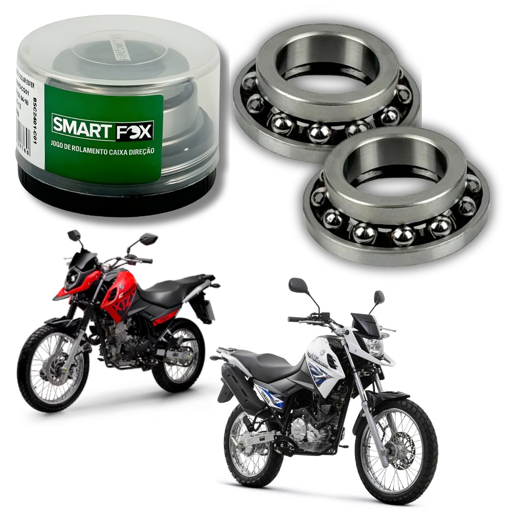 KIT CAIXA DE DIREÇÃO COM COLAR DE ESFERAS SUPERIOR INFERIOR SMARTFOX XTZ 125 XTZ CROSSER 150