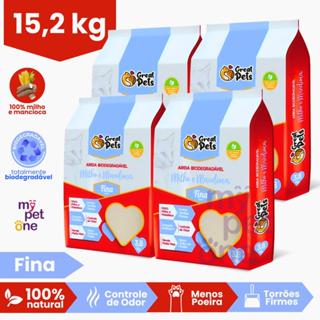 Areia de Gato 3,8Kg Fina Biodegradável Great Pets em Oferta na Shopee