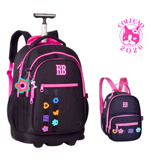 Kit Mochila de Rodinhas Com lancheira Rebecca Bonbon Flower Power - Clio Style em Oferta na Shopee