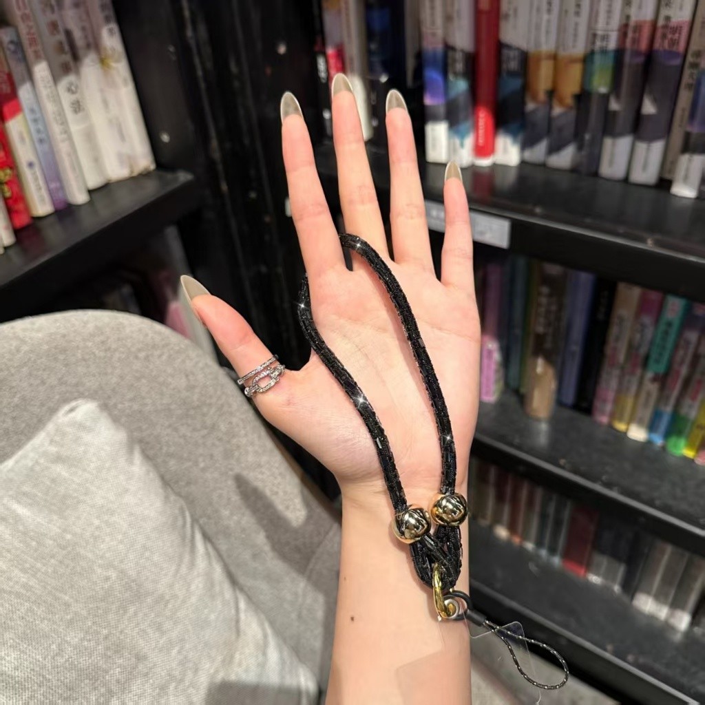 Cordão de Mão com glitter Para Capa de Celular ,curto para usar no Pulso , Ant-Perda corrente móvel pingente Bracelet