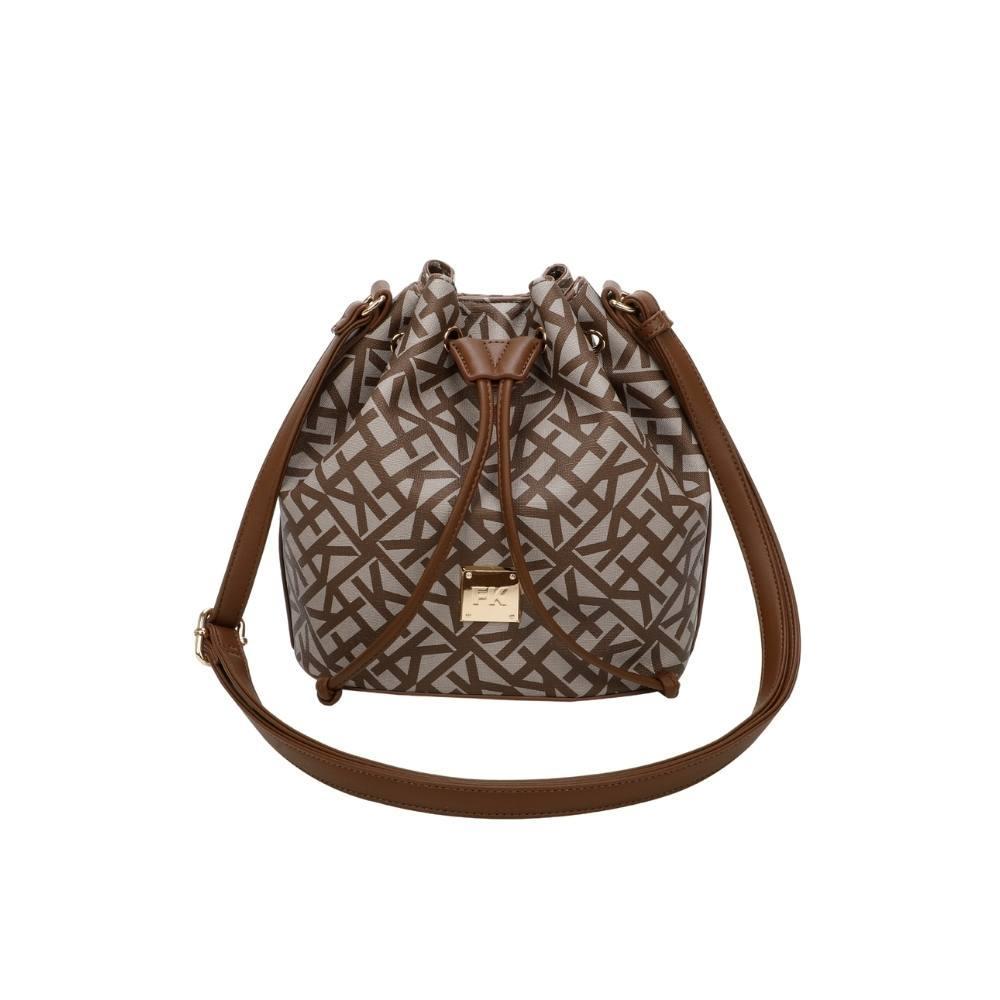 Bolsa Bucket Média Ss23 Monograma Tramado Cfk103 - Marrom em Oferta na Shopee