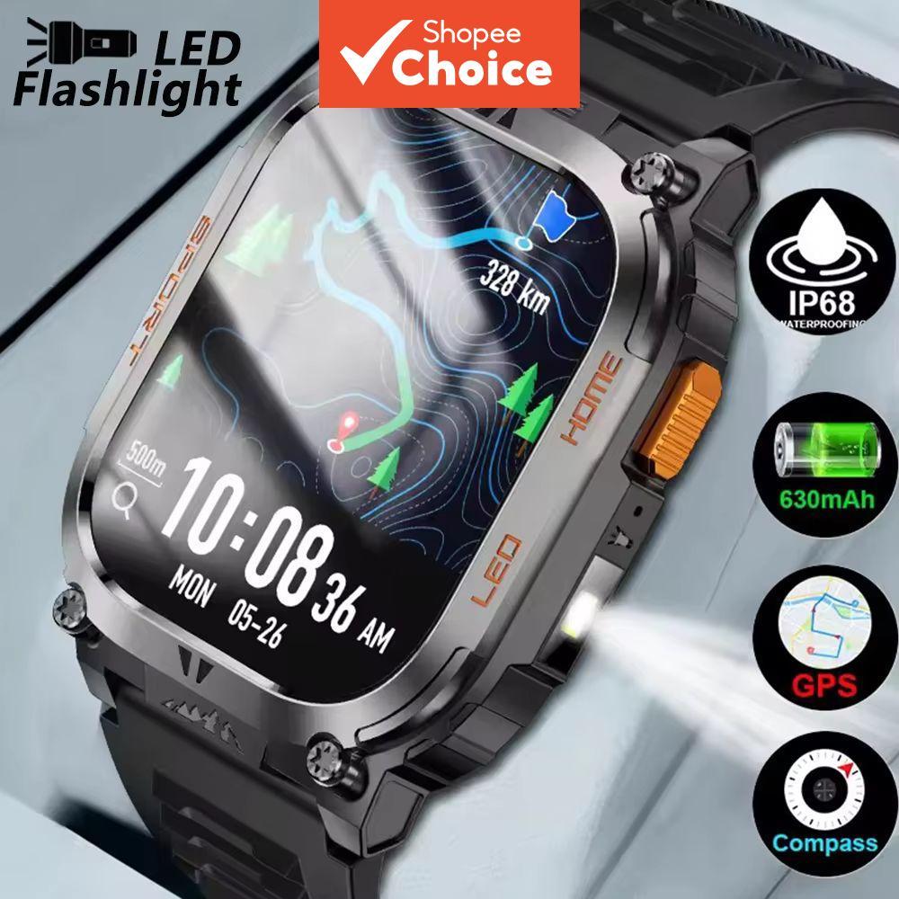  Novo Smartwatch GPS Masculino 2.01 polegadas Tela Grande HD Bússola Smartwatch Monitor de Frequência Cardíaca Chamada