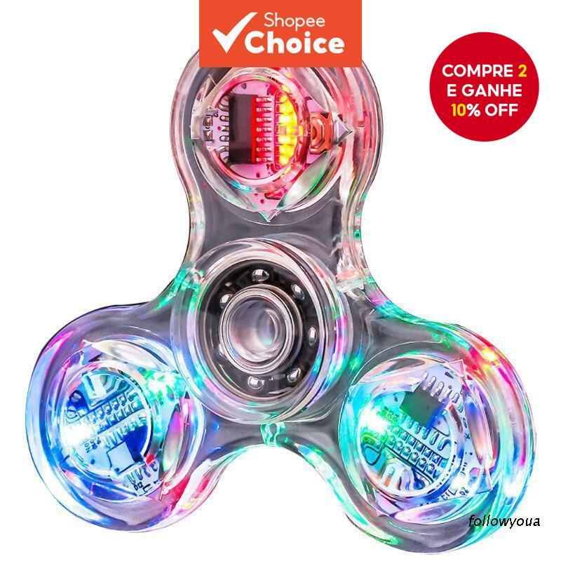 Novidade Múltiplas Mudanças LED Fidget Spinner Luminoso Mão Superior Spinners Brilho No Escuro EDC Alívio Do Estresse Br em Oferta na Shopee