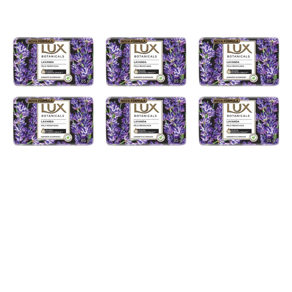 Kit 6 Sabonete em Barra Lux Botanicals Lavanda 85g em Oferta na Shopee