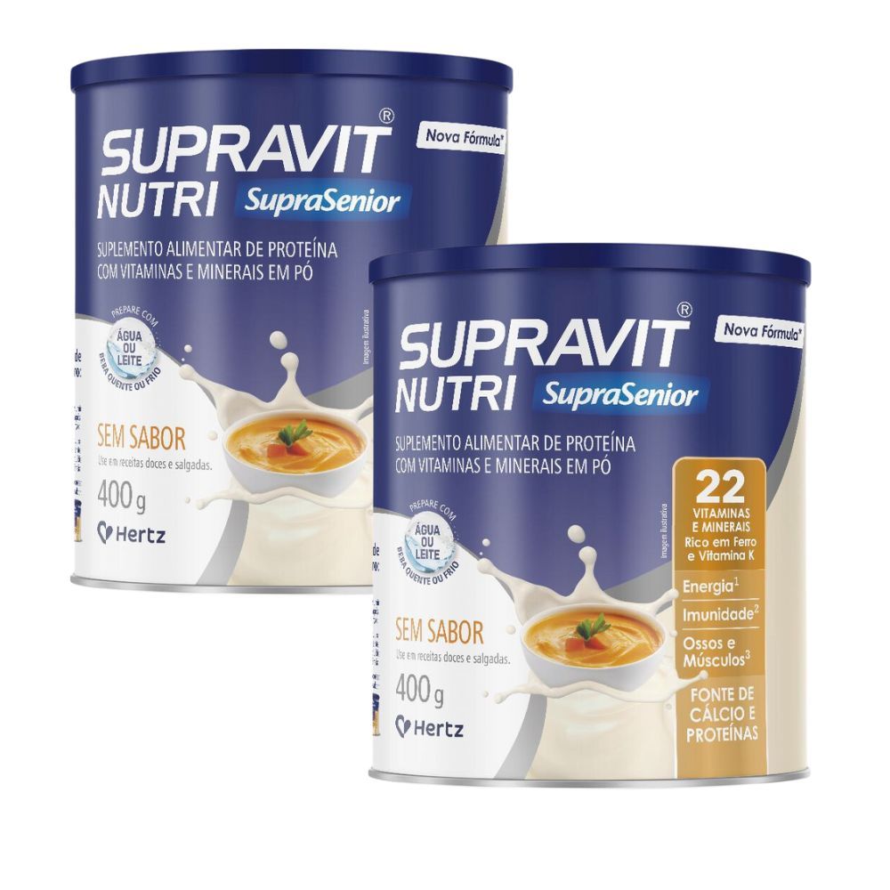 Kit 2 Supravit Nutri SupraSenior Sem Sabor 400g em Oferta na Shopee