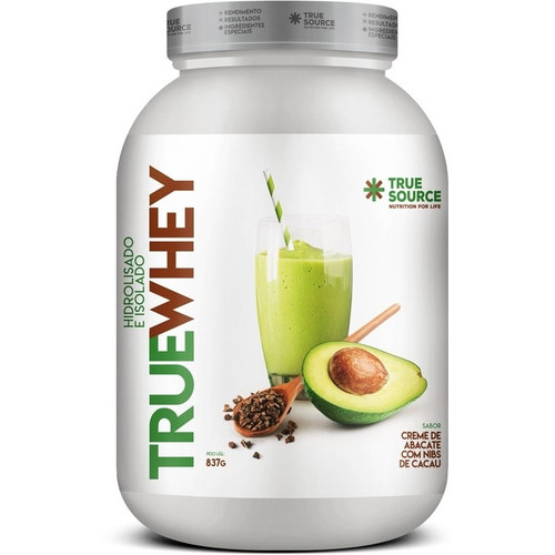 True Whey Protein Abacate Nibs De Cacau 837g -true Source Sabor Creme De Abacate Com Nibs De Cacau