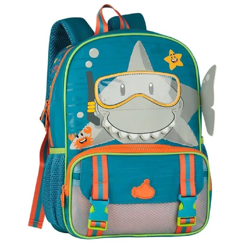 Mochila Escolar Infantil Creche Passeio Pre-escola Menino Pequena 13" 0 a 4 Anos Tubarão em Oferta na Shopee