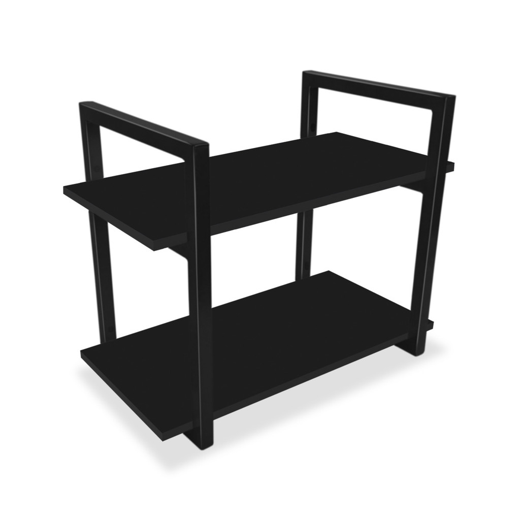 Prateleira Nicho Desing Industrial 25cm Milazzo Preto e Preto