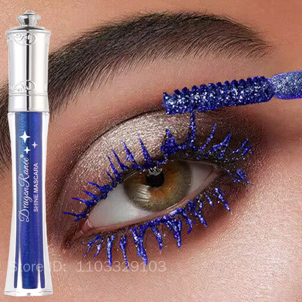 Rímel Colorido Com Diamante Brilhante , Brilho Azul , À Prova D'água , Beleza , Extensão De Cílios , Secagem Rápida , Ma em Oferta na Shopee