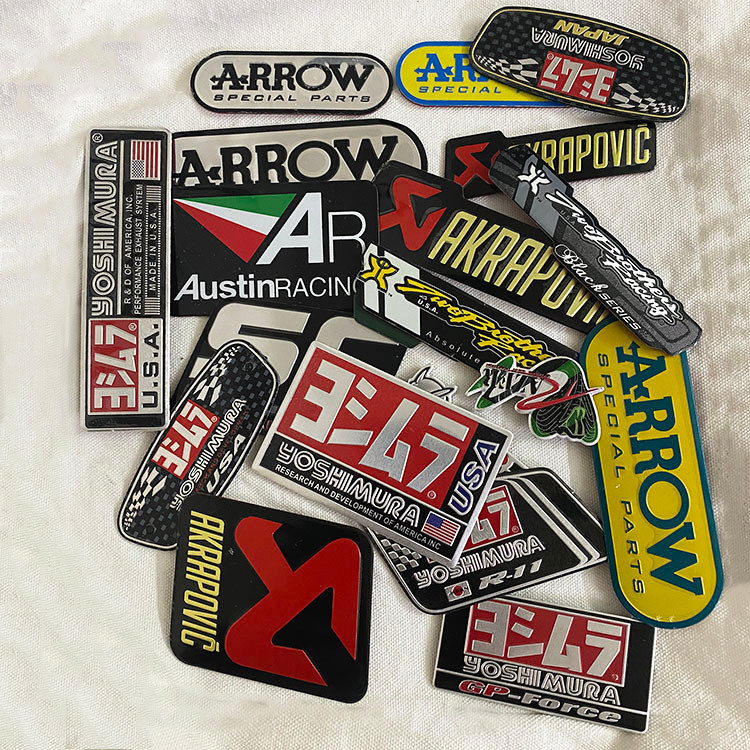 1 Peça Decalques De Tubo De Escape De Motocicleta Emblemas De Marca Adesivos Decorativos