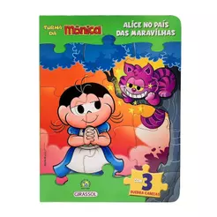 Turma da Mônica Livro Quebra-Cabeças | Alice no País das Maravilhas | Com 3 Quebra-Cabeças