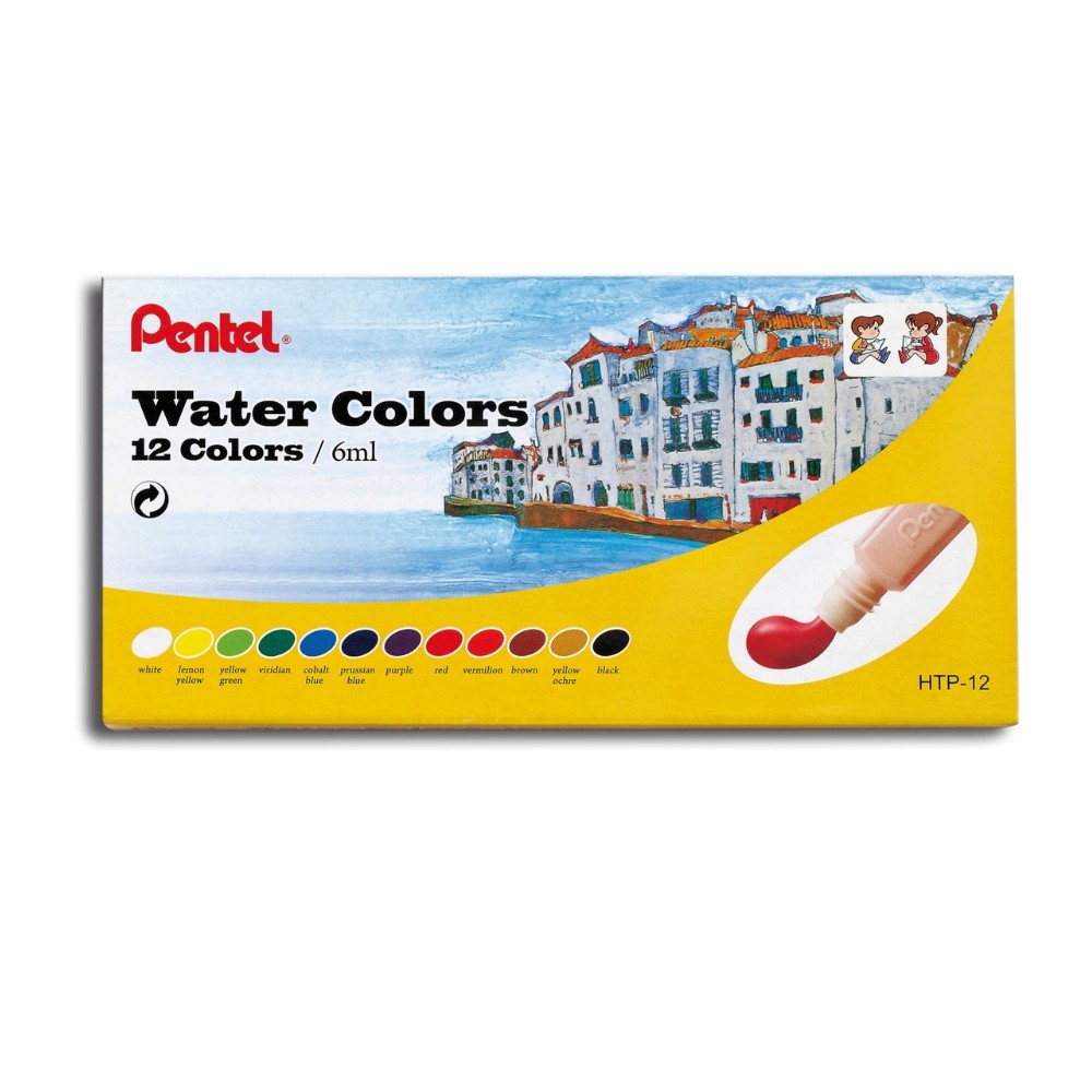 Aquarela Pentel Tinta Profissional à Base De Água 12 Cores HTP-12B em Oferta na Shopee