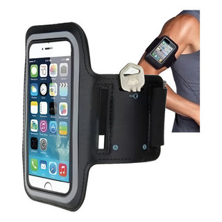 Braçadeira Suporte 6.0 Porta Celular Braço Corrida Academia  Preto Lisa