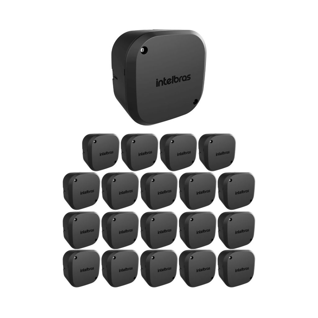 Kit 20 Caixas de Passagem Plástica Câmeras Bullet/Dome Interno VBOX 1100 Black Intelbras