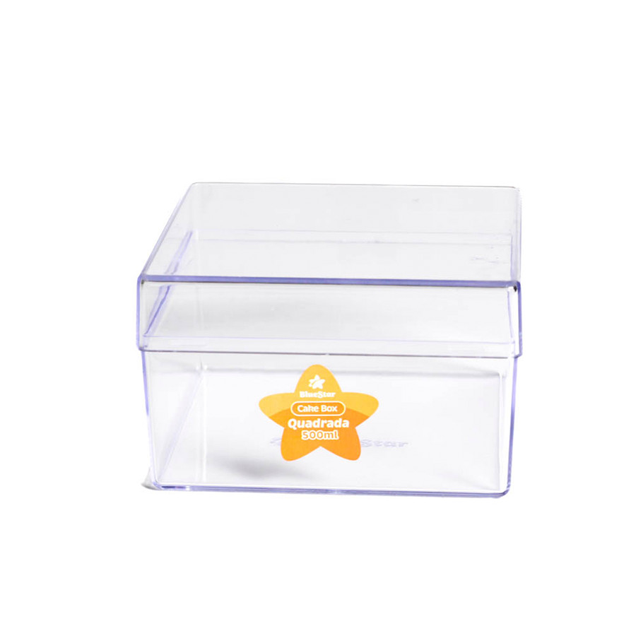 Cake Box Quadrado com Tampa Cristal Acrílico 500ml Bluestar · foto 2