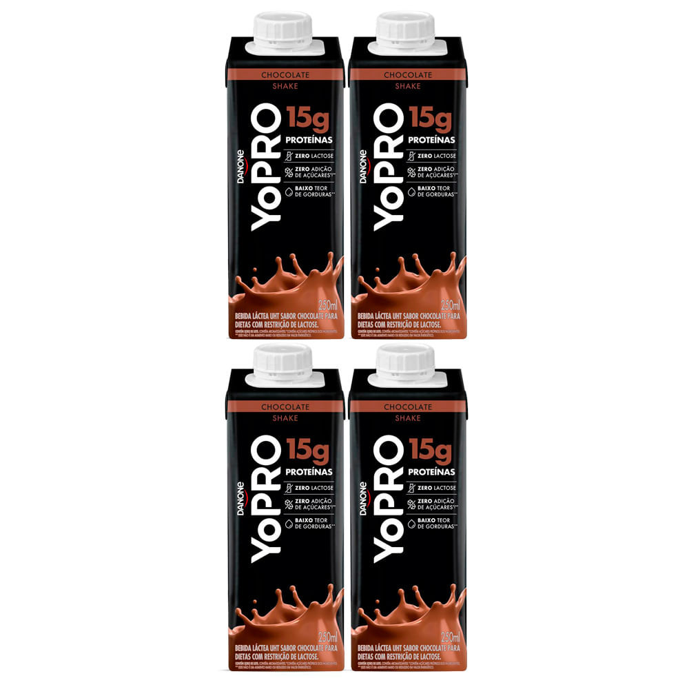 Kit 4 YoPRO Bebida Láctea UHT Chocolate 15g de proteínas 250ml em Oferta na Shopee