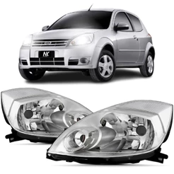 Par/Un Farol Dianteiro Ford Ka 2008 2009 2010 2011 2012 2013 Máscara Cromada