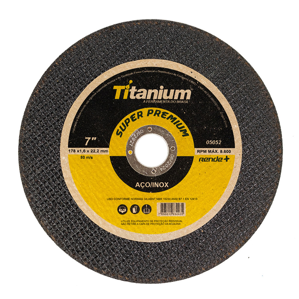 Disco de Corte Fino 7" x 1,6 x 7/8 – Titanium Platina Ti Super Premium em Oferta na Shopee