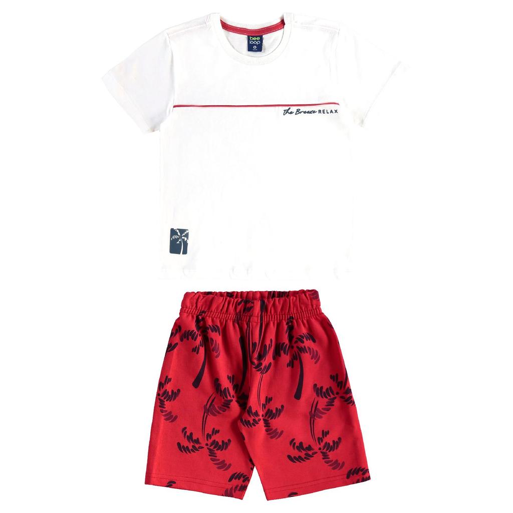 Conjunto Camiseta Bermuda Tropical Bee Loop em Oferta na Shopee