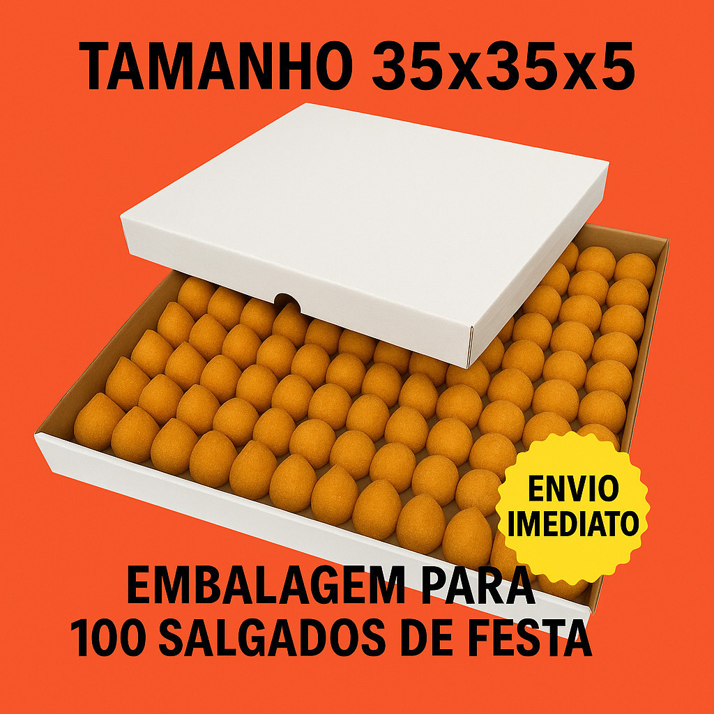 Kit 25 Caixas de Papelão – 35x35x5 Tampa e Fundo – Branco e Kraft – Para Festa, Salgados e Doces – Envio Imediato em Oferta na Shopee
