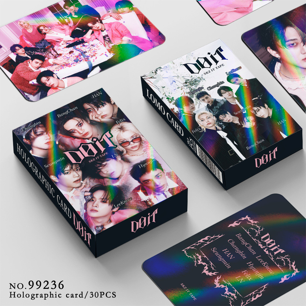 30 Unidades Stray Kids DO IT Mixtape Dominar Laser Holograma Lomo Cartões KARMA Photocards In FELIX LEE Saiba BANGCHAN C