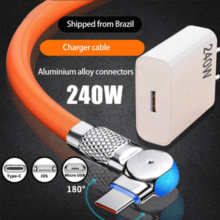 Superior quality 240W Fast Charging Tipe C Micro USB iOS Apel Lightning 240W 1.0M Pengisian Cepat Type C Untuk Android em Oferta na Shopee