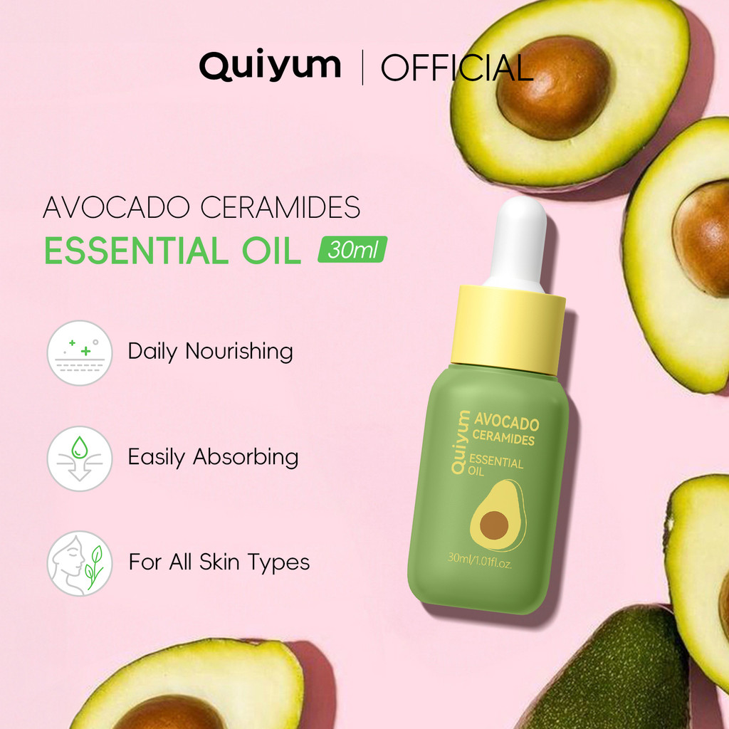 Mistura De Óleos Essenciais De Abacate E 5 Ceramidas QUIYUM 30ml-Absorção Rápida , Óleo Nutritivo Multiuso Para Rosto , 