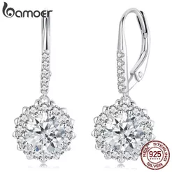 Brincos De Prata Esterlina 925 Bamoer Brilhando 1CT Moissanite Joias Presentes Para Mulheres
