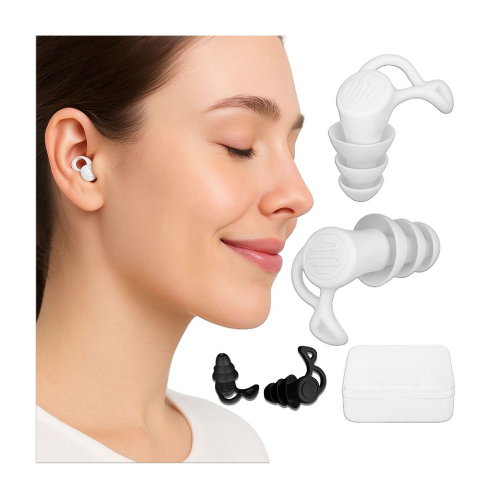 Protetor Auricular Silicone Anti Ruído 3 Camadas para Dormir