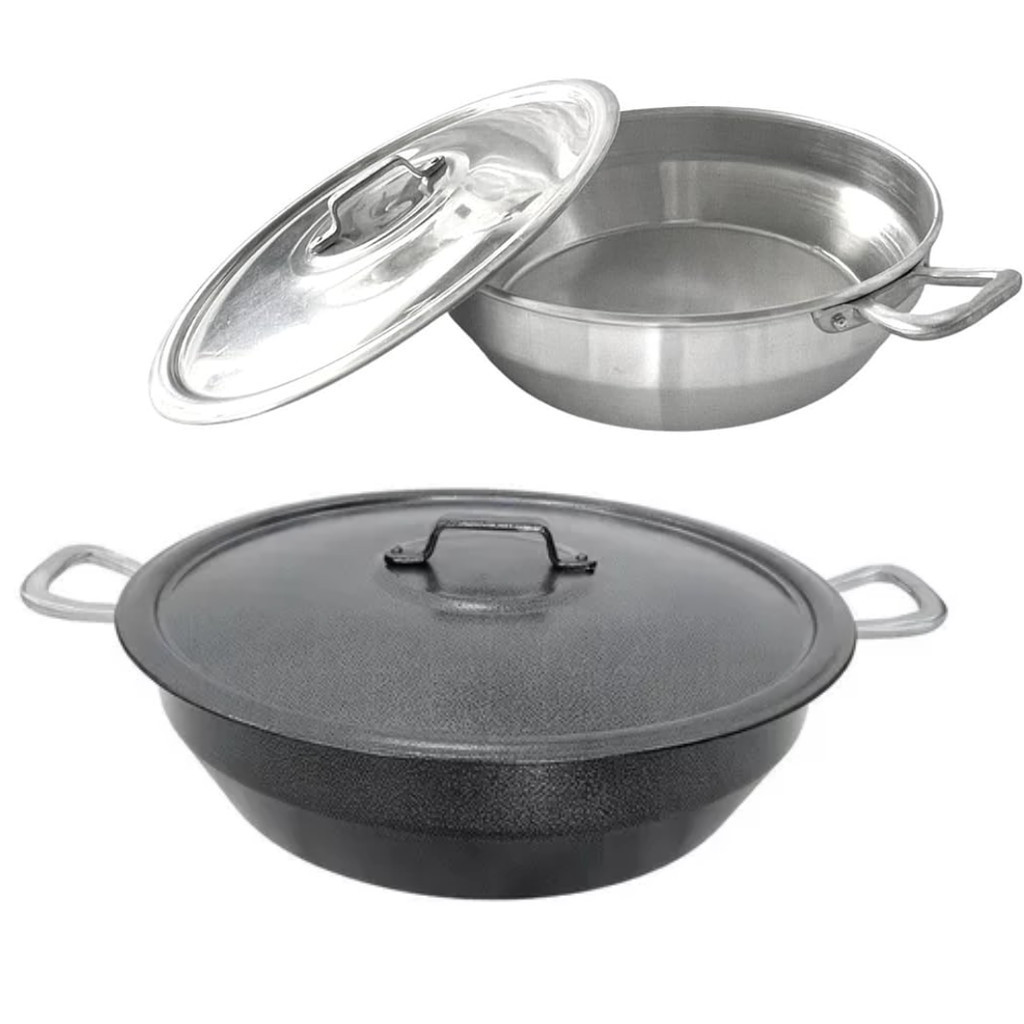 Panela Tacho 32cm 8 litros C/ tampa Craqueado ou Polido Em Alumínio Grosso em Oferta na Shopee