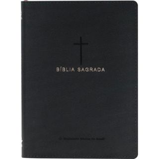 Bíblia Sagrada NAA | Slim |  PJV | Couro Sintetico | Preta Cruz em Oferta na Shopee