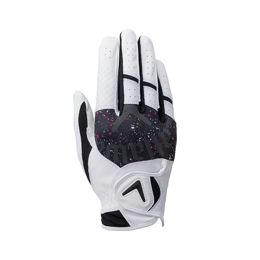 Luvas Callaway GRAPHIC RH WHT/BLK 22 25 (22cm mão direita【para canhotos】) Branco/Preto Masculino
