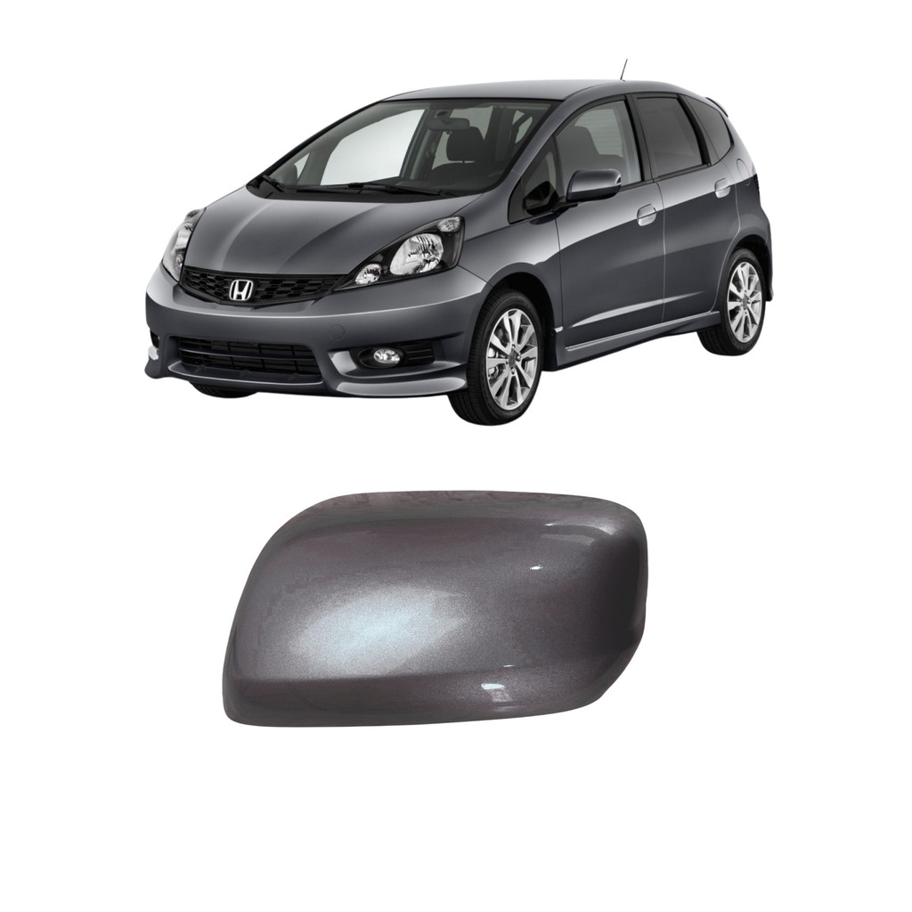 CAPA MOLDURA RETROVISOR HONDA NEW FIT 2009 À 2014 SEM FURO CINZA IRIDIUM  LADO ESQUERDO (MOTORISTA)
