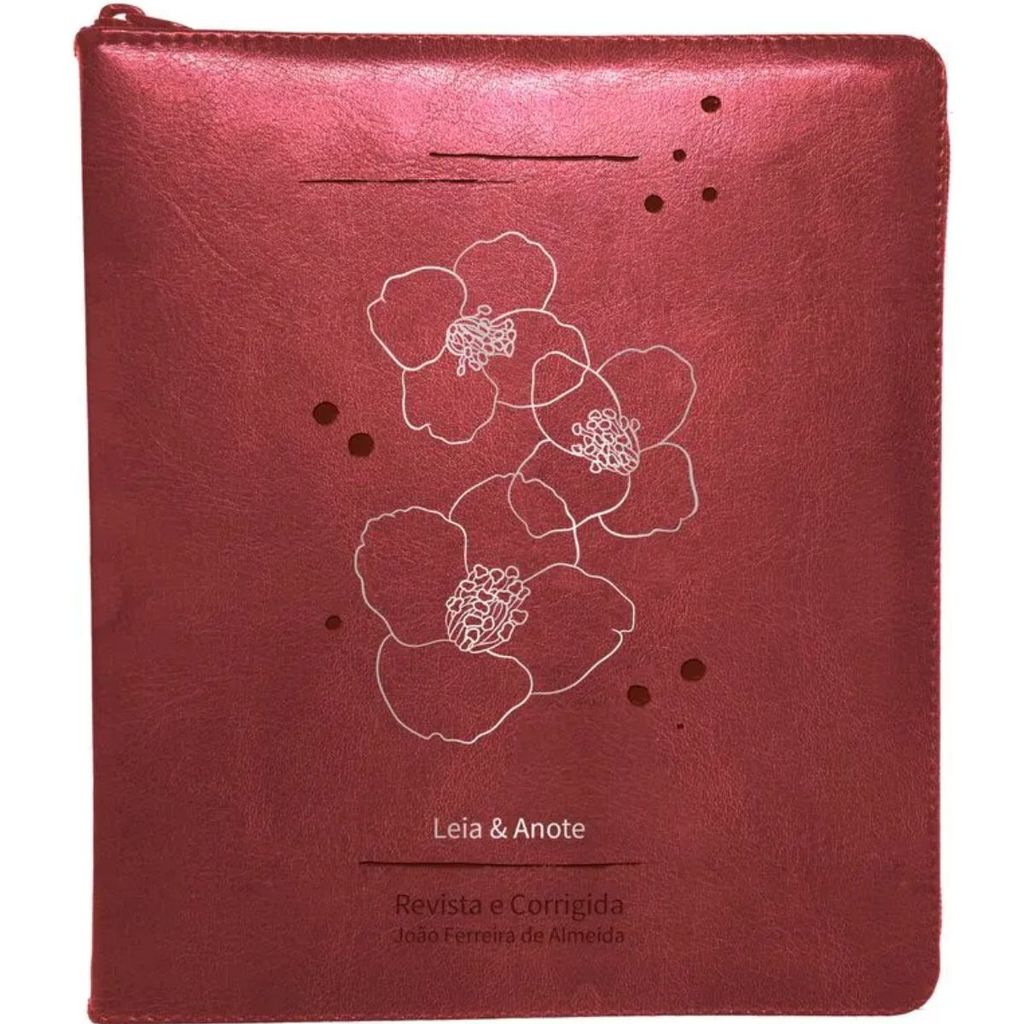 Bíblia Sagrada Com Espaço para Anotações | Com Zíper | ARC | Capa Luxo Vinho em Oferta na Shopee